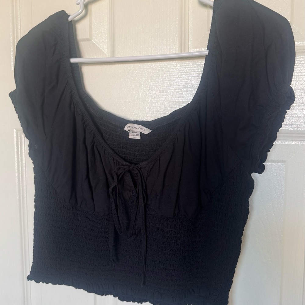 Black Puff Sleeve Blouse